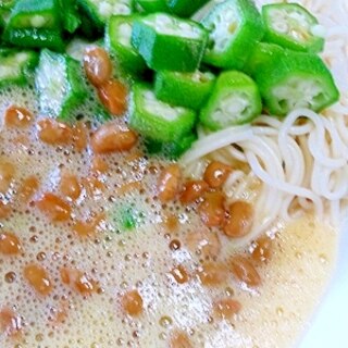 とろねばつる☆たまご納豆そうめん♪